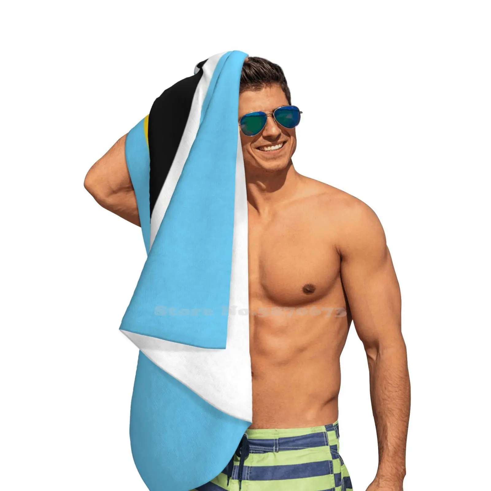 Полотенце из мягкой микрофибры для путешествий флаг Сент-Люсии флаги Санта-люции