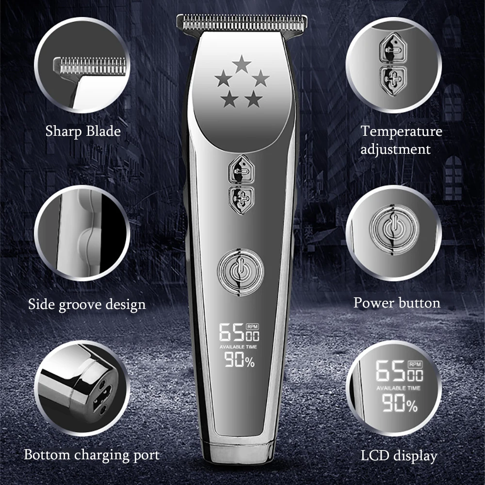 Триммер для волос Профессиональный Мощный парикмахерский Электрический T Blade