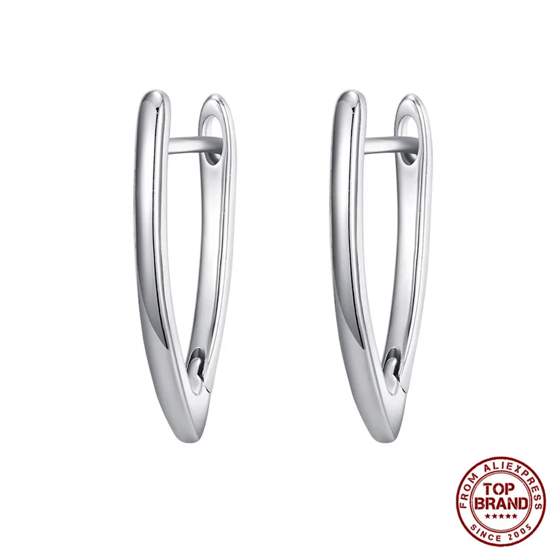 2-silver color Серьги-гвоздики INALIS, хит, Роскошные, v-образная форма, Золотой/Серебряный/розовое золото, 5А, кубический цирконий, серьги-гвоздики для женщин, ювелирное изделие, подарок - Окраска металла: 2-silver color