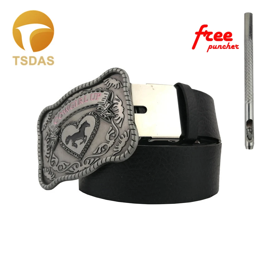 Пряжка для ремня ковбойская с серебристой отделкой металлическая пряжка лошадью