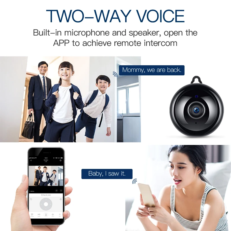 IP камера HONTUSEC V380 Компактная Беспроводная с поддержкой Wi Fi 1080P|Камеры