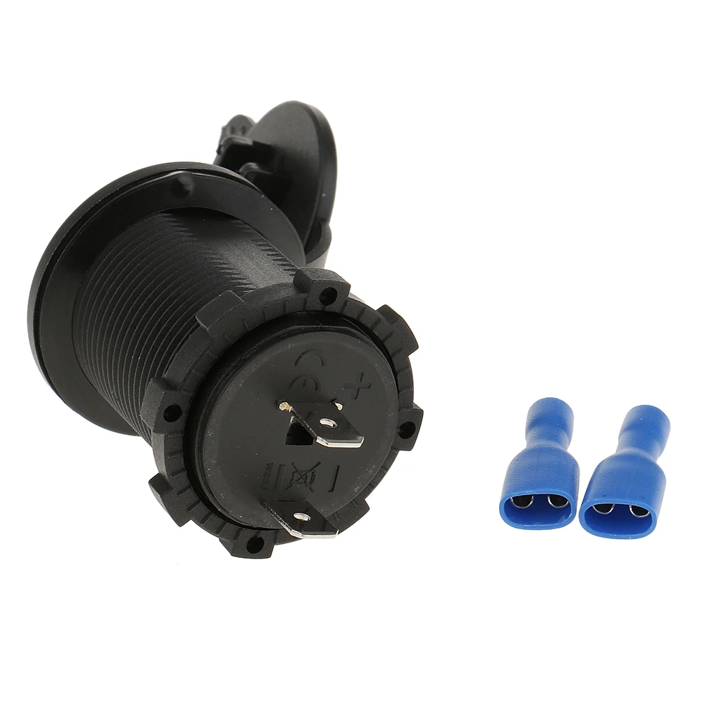 black dual usb port charger socket 12v for motorcycle car 4 2a waterproof free global shipping