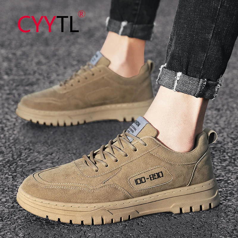 

CYYTL Casual Leather Shoes For Men Handmade Oxfords Outdoor Walking Flats Driving Business Brtish Style Non Slip Hiking Sneakers