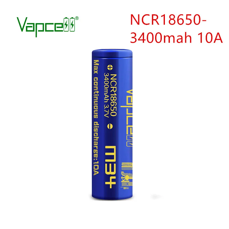 Литий-ионный аккумулятор Vapcell NCR 18650 3400 мАч 10A M34 Rewrap Tesla NCR18650 3 7 в | Электроника