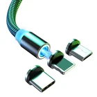 Магнитный кабель QICHSHJIN для iPhone Samsung, кабель Micro USB для быстрой зарядки, шнур магнитное зарядное устройство USB Type-C 2 м, мобильный телефон кабели