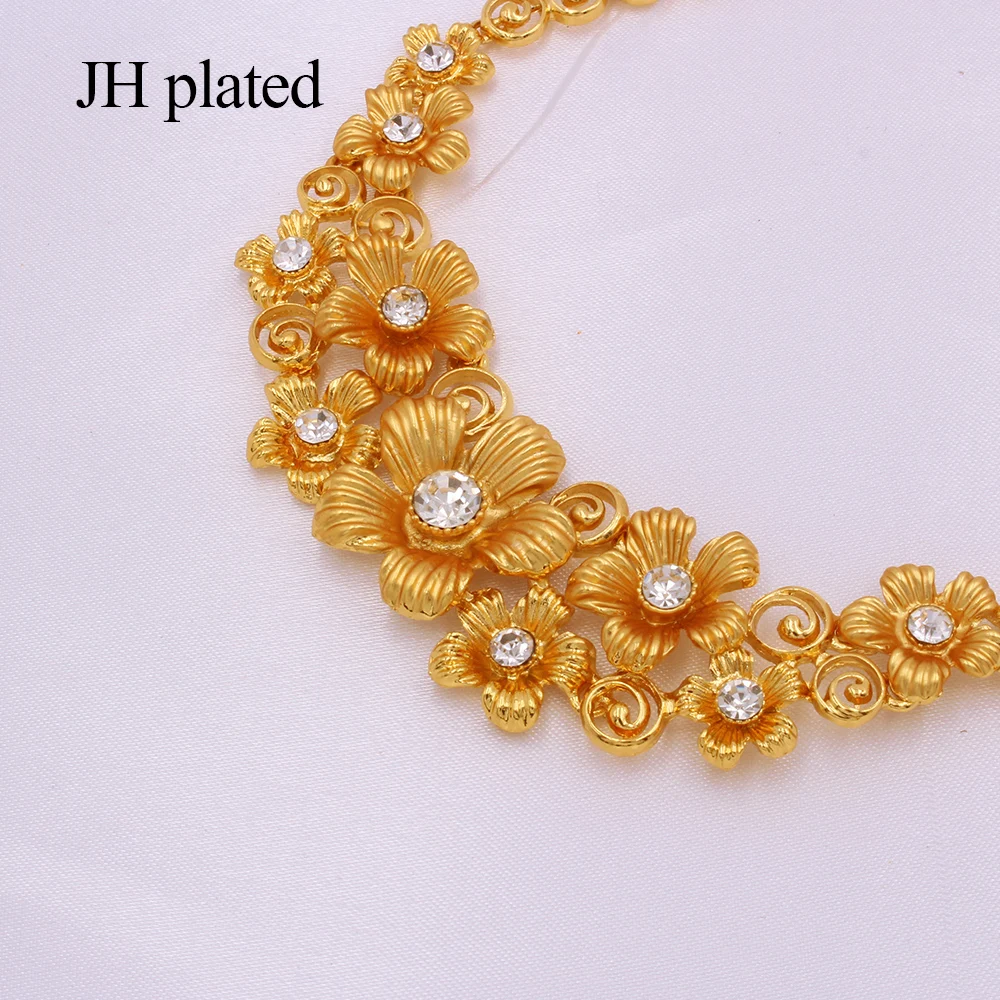 Изысканные Ювелирные наборы из Дубая для женщин вечерние ожерелье серьги