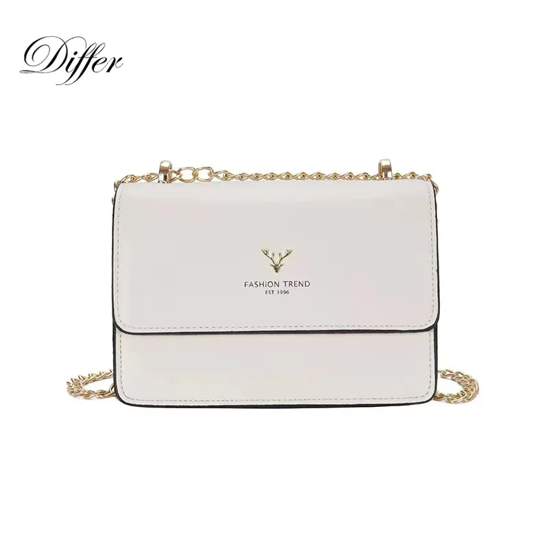 

New Elegant Women Small Square Shoulder Bag Luxury Designer Chain Flap Handbag PU Leather Purse 2021 High Quality Crossbody Bag