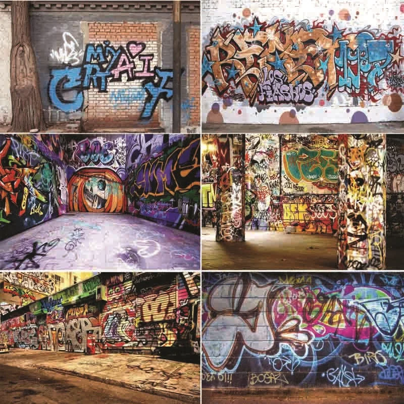 

Vinyl Custom Photography Backdrops Prop Graffiti Photography Background #0031