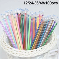hot sales 12243648100pcs multicolor 1mm writing painting gel pen replaceable refills