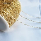 Модная кубинская цепочка, для самостоятельного изготовления ювелирных изделий, 18 К, настоящая позолота, цепочка, катушка, браслет, ожерелье, принадлежности для изготовления