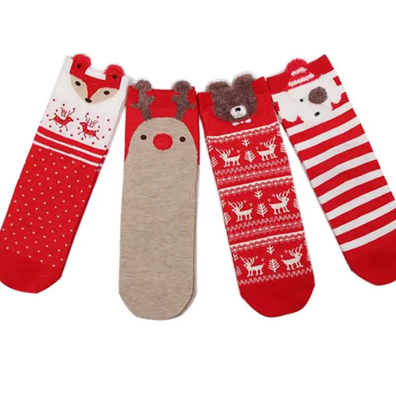 Высококачественные женские носки милые Мультяшные рождественские осенне зимние