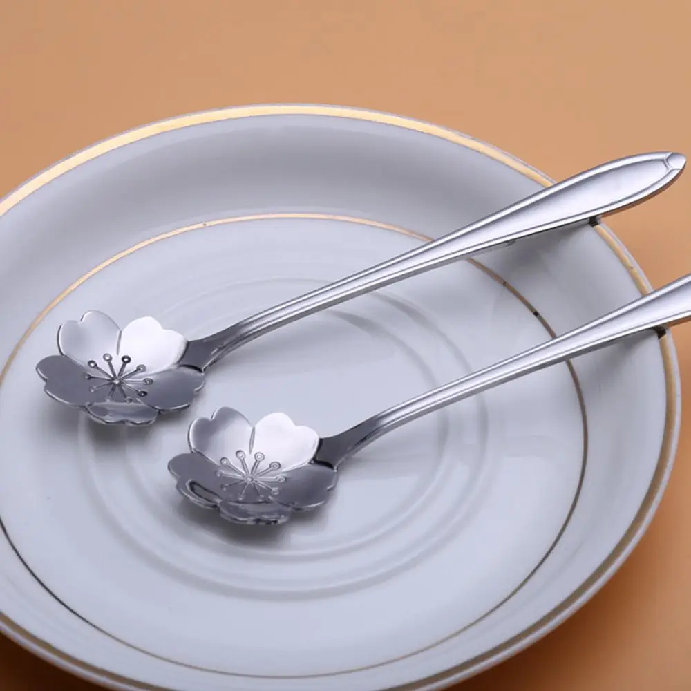 2019 Новинка 1 шт. ложка цветок Форма Нержавеющая сталь серебро чайная кофейная