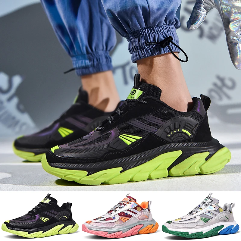 

Fashion Men Casual Breathable Sneakers Outdoor Jogging Footwear Male Walking No-slip Sneakers Lace-up Shoes