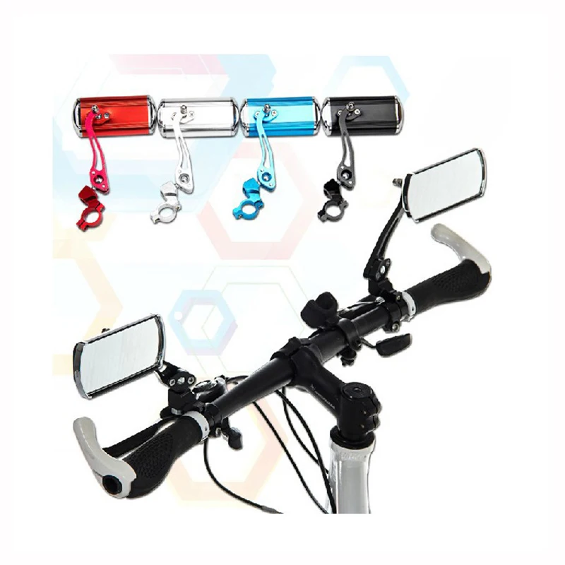 

1 Pair Cycling Bicycle Rear View Mirror Flexible Handlebar End Mirror Aluminum alloy Lens Safety Side Bike Rearview Accessories