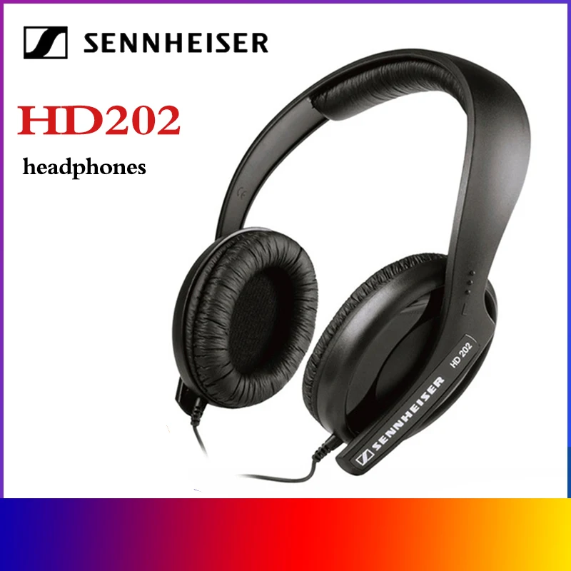 

Sennheiser HD202 Deep Bass Headphones 3.5mm Wired Noise Isolation Stereo Earphone Sport Gaming Headset for Smartphones Music