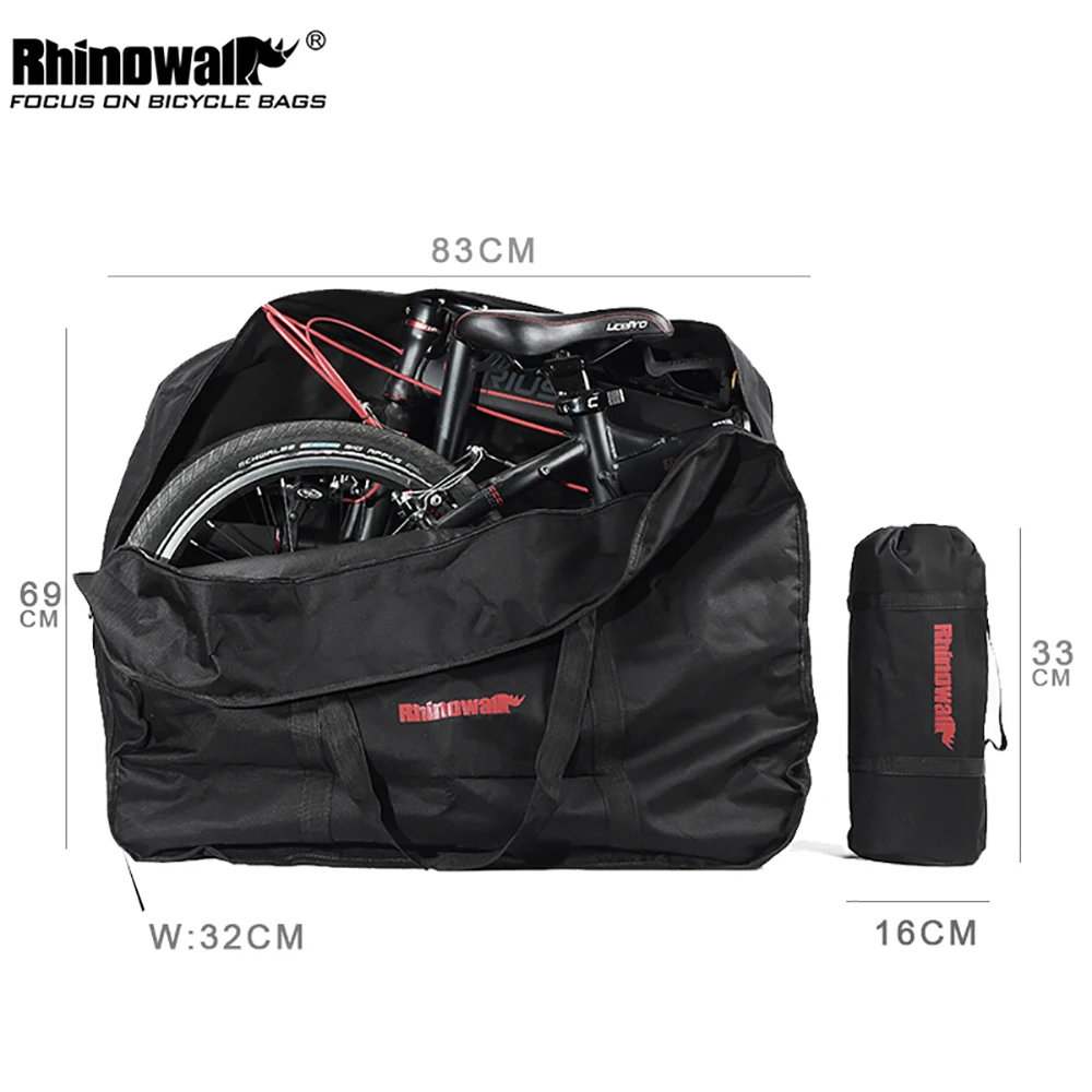 Rhinowalk 1" 16" 2" Большая складная сумка для переноски велосипеда, складная сумка для транспортировки велосипеда, водонепроницаемая переносная велосипедная сумка, аксессуары - Цвет: 20Black