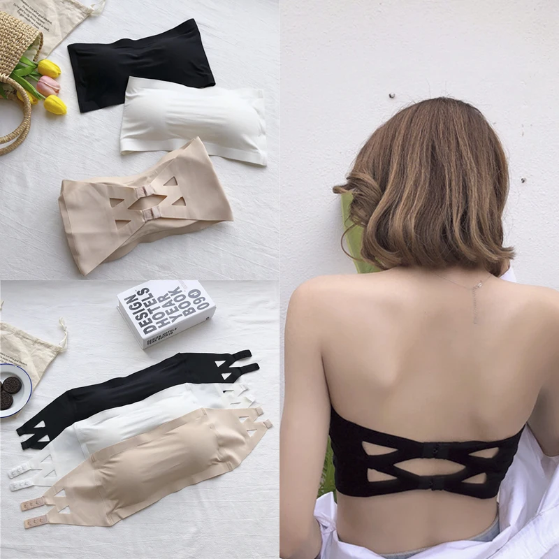 

Топ женский кружевной без бретелек, с открытой спиной