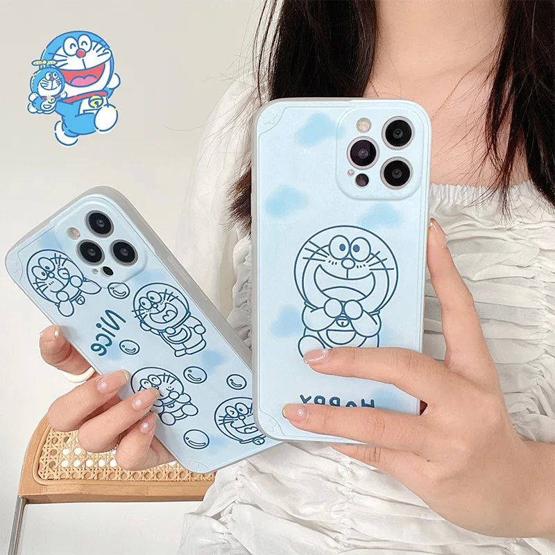 

Doraemon 2021 new cartoon cute couple phone case for iPhone12mini/11promax/12pro/xs/xsmax/se/xr/7/8/7plus/8p/girl phone cover
