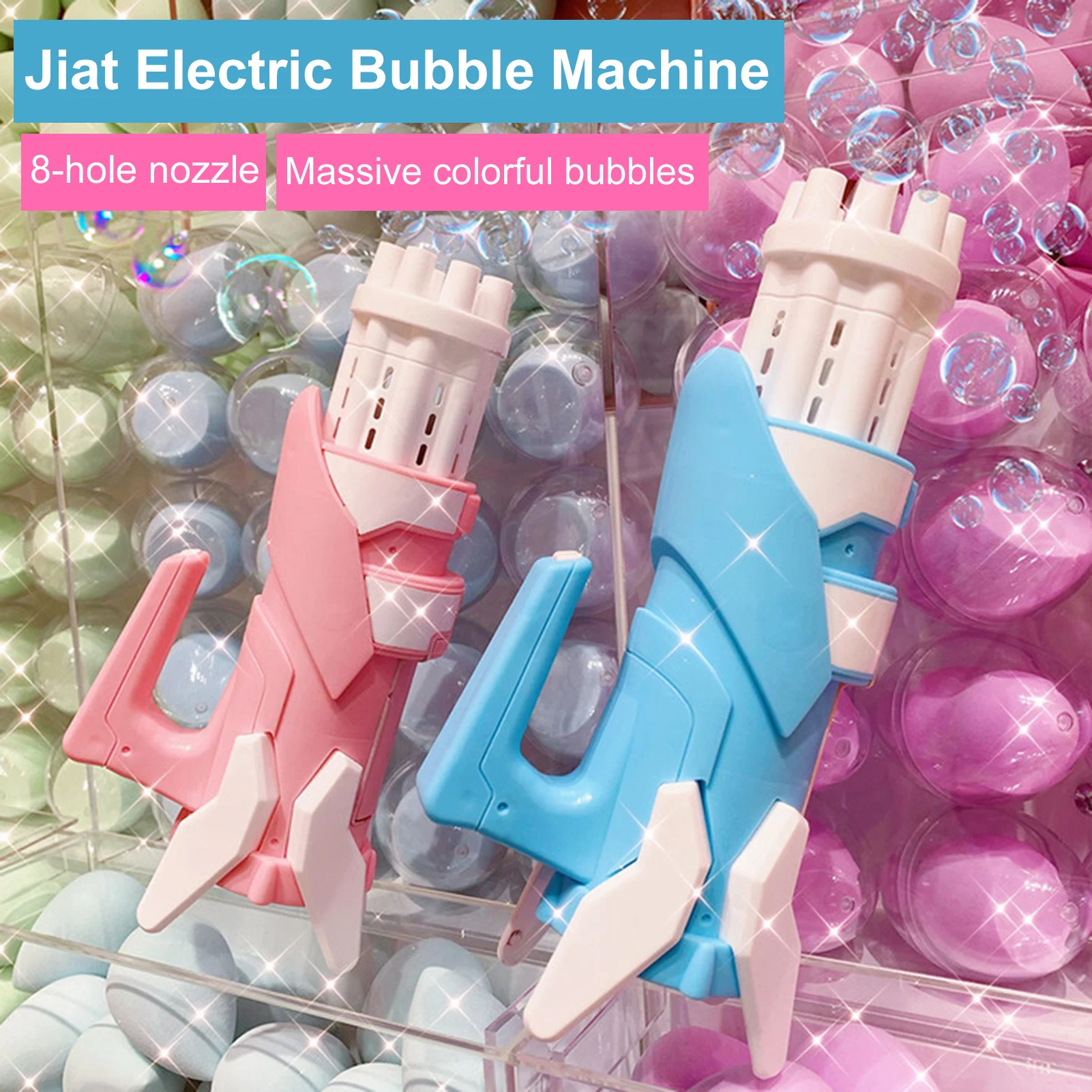

Kids Plastic Bubble Gun Toys Gift for Boys Girls Wholesale Outdoor Party Supplies Gatling Bubble Machine 8 Hole