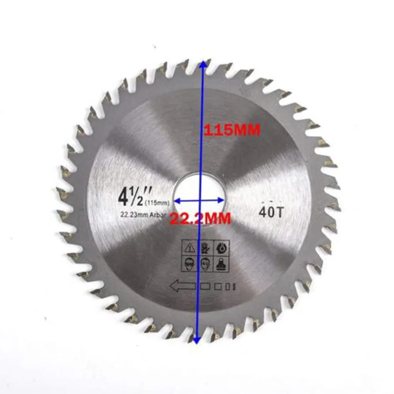 

4.5inch/115mm 40 Teeth Carbide Saw Blade Wood Cutting Disc For Chipboard Cutter Multitool Power Tool For Makita Angle Grinder