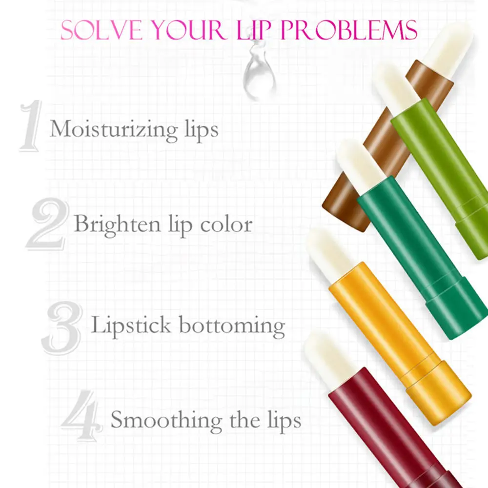 

4ML Long-lasting Temperature Changed Lip Balm Colorful Nourish Moisturizing Lipstick Makeup Beauty Lips Care