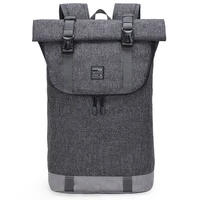 fashion waterproof 15 laptop backpack lightweight colleage studuent men canvas rolltop school bags backpack