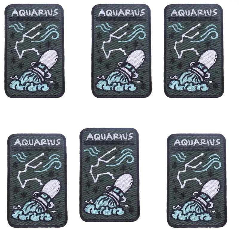 10 шт./компл. дешевые блестящие нашивки с вышивкой Лев Стрелец наклеивающиеся на