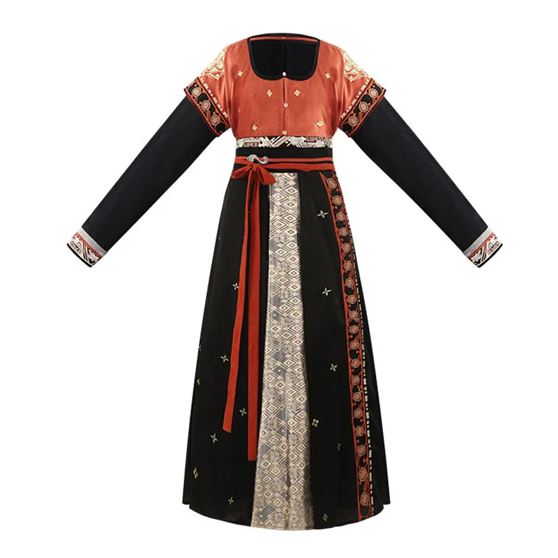 

Осенний костюм ханьфу для женщин, одежда старой династии Тан для взрослых, традиционный китайский женский повседневный костюм, праздничная...
