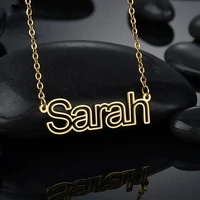 custom name stainless steel hollow necklacefor women personalized letter pendant nameplate womans mans gift jewelry wholesale