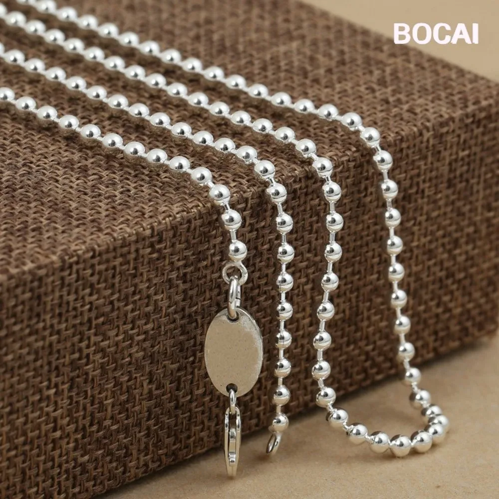 S925 pure silver jewelry Kroll cross sweater Necklace 3mm long fashion all-match Silver Necklace