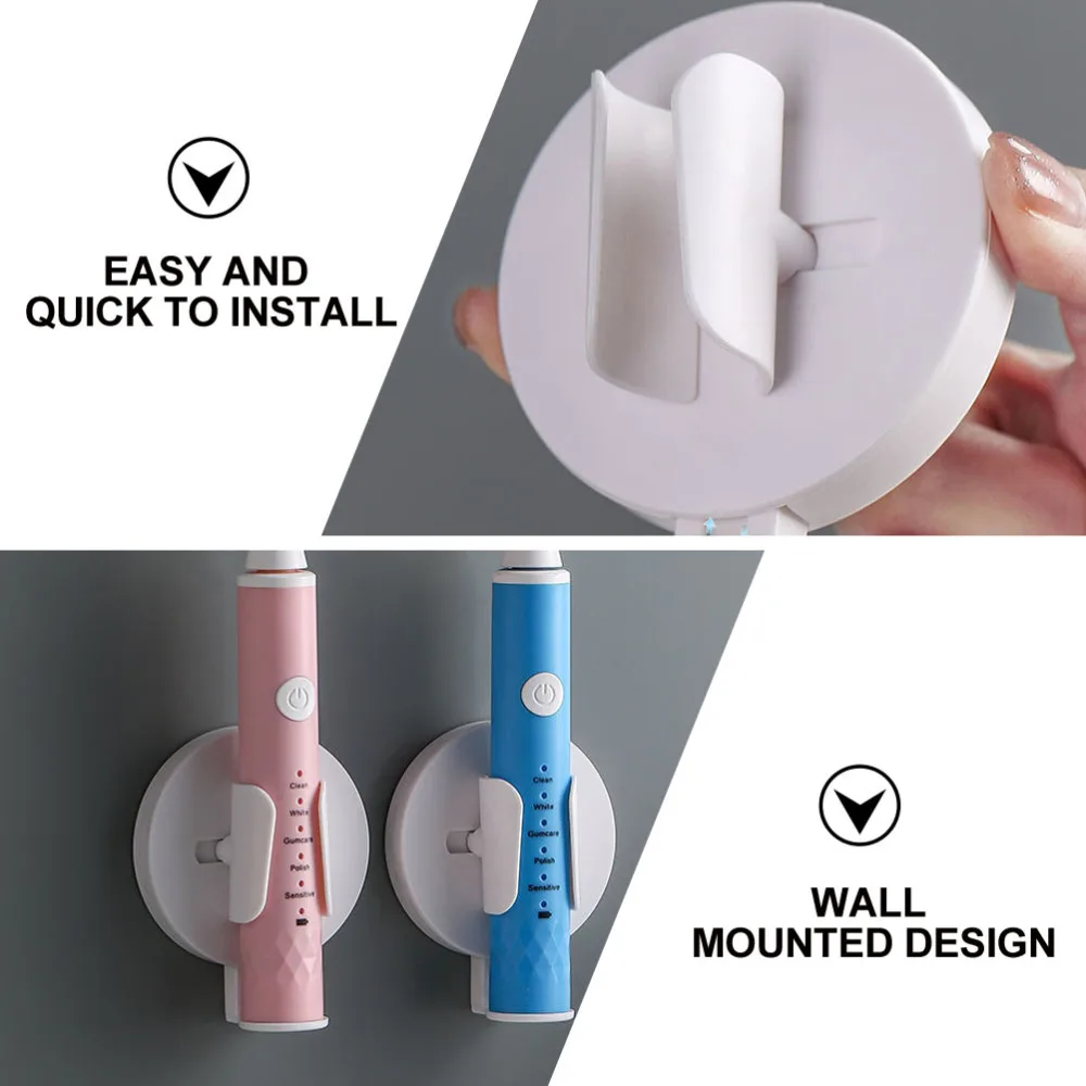 

2Pcs Bathroom Toothbrush Shelves Electric Toothbrush Stands Storage Holder White