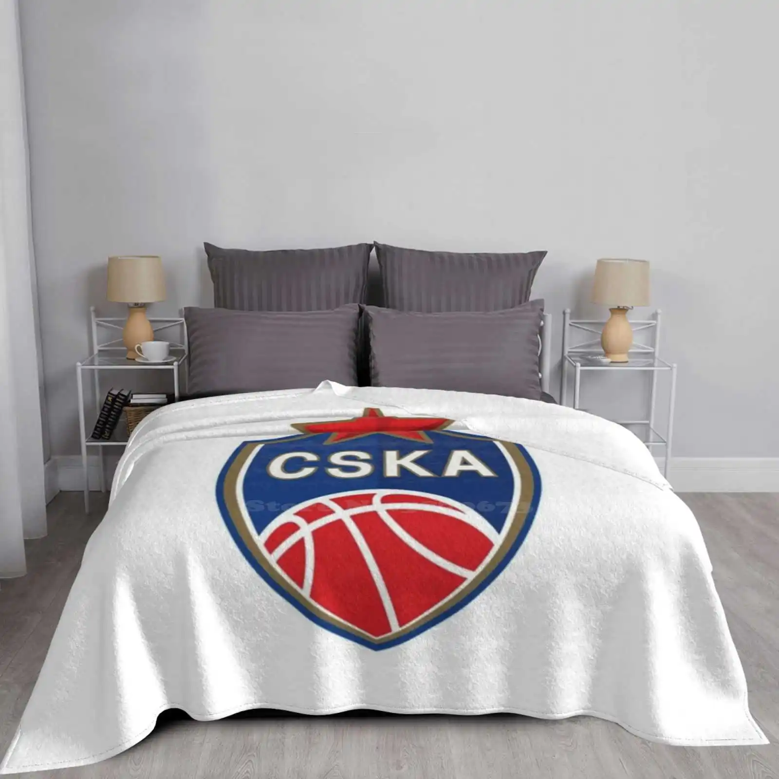 Московский логотип Cska модное смешное мягкое одеяло в трендовом стиле Россия