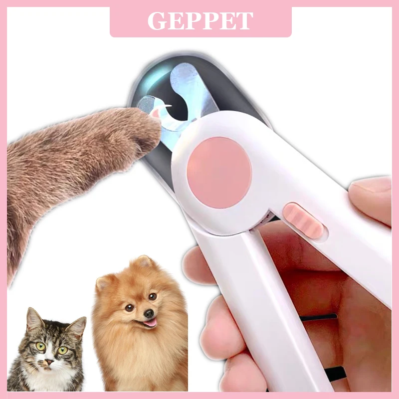 

Машинка для стрижки когтей домашних животных, LED светильник, ножницы для ухода за когтями, триммер для маленьких собак