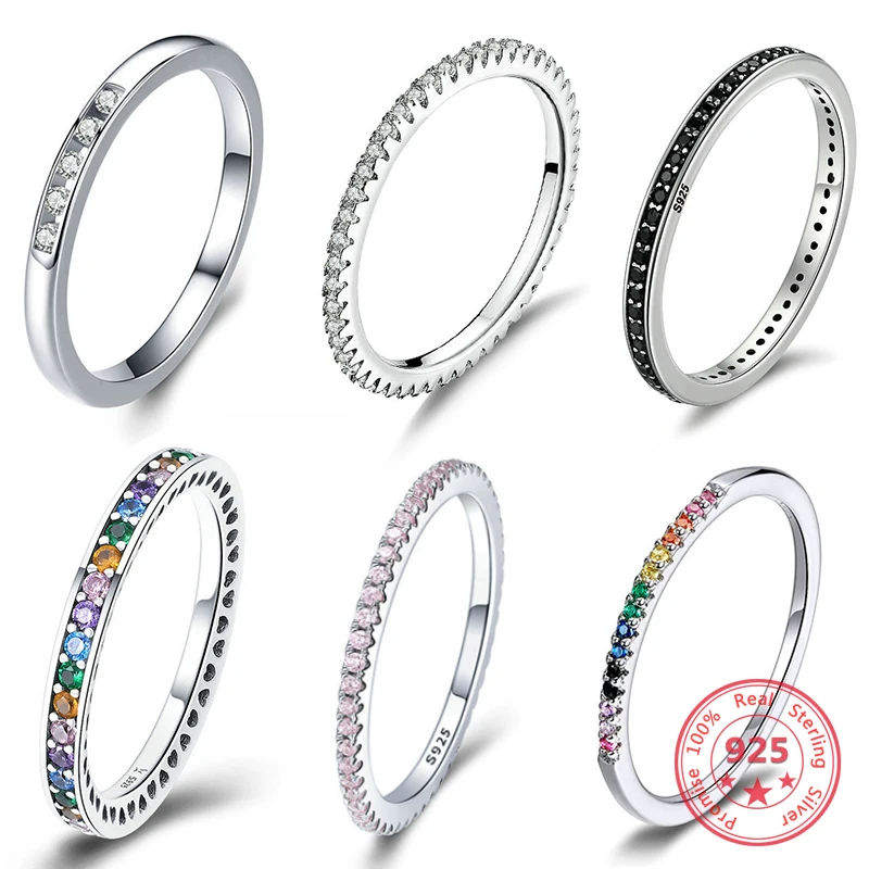 Лидер продаж серебряное кольцо 925 пробы с фианитом модное простое для мужчин и