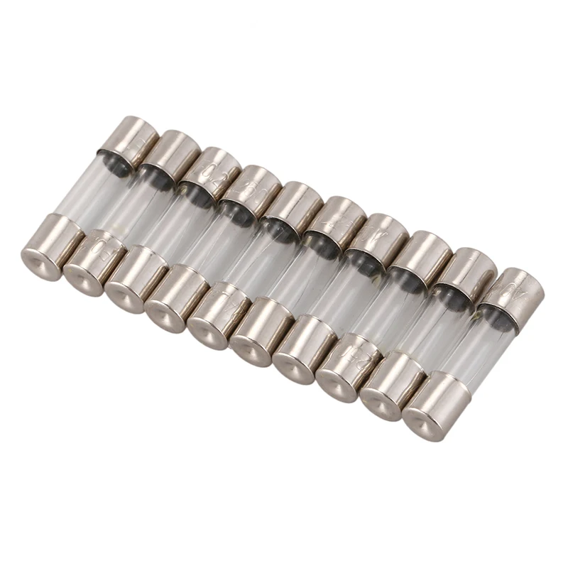 Горячая XD 10Pcs 250V 0.2A 200mA Быстрый Удар Стекло предохранители трубки 5 мм x 20