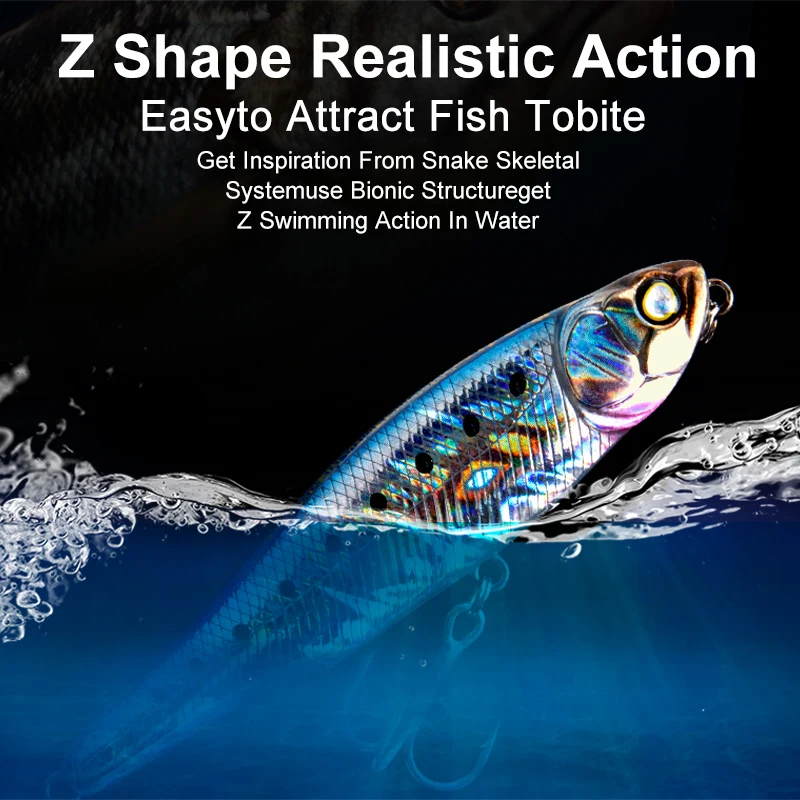 ONASN LIVE WIRES 87mm Floating Fishing Lures Surface Topwater Pencil Walk The Dog Hard Baits Saltwater Fishing Wobblers For Bass