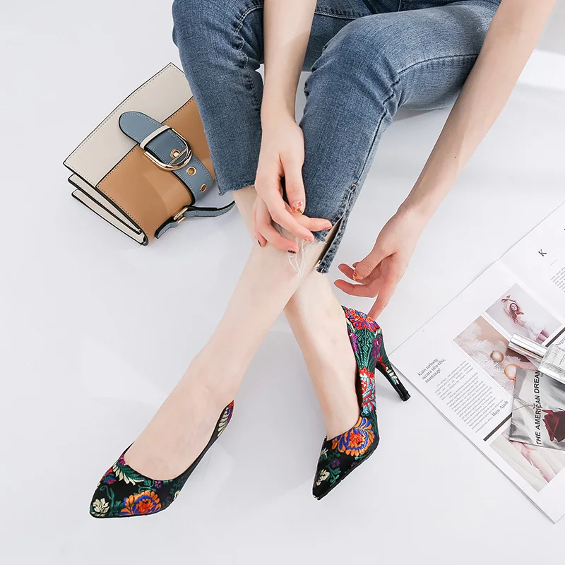 Женские туфли лодочки Туфли на высоком каблуке для женщин размера плюс острый