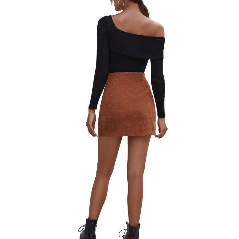 

hirigin Summer Women High Waist Zipper Solid Color Bodycon Skirt 2021 Fashion Street OL Stylish Skirt for Shopping Daily Wear