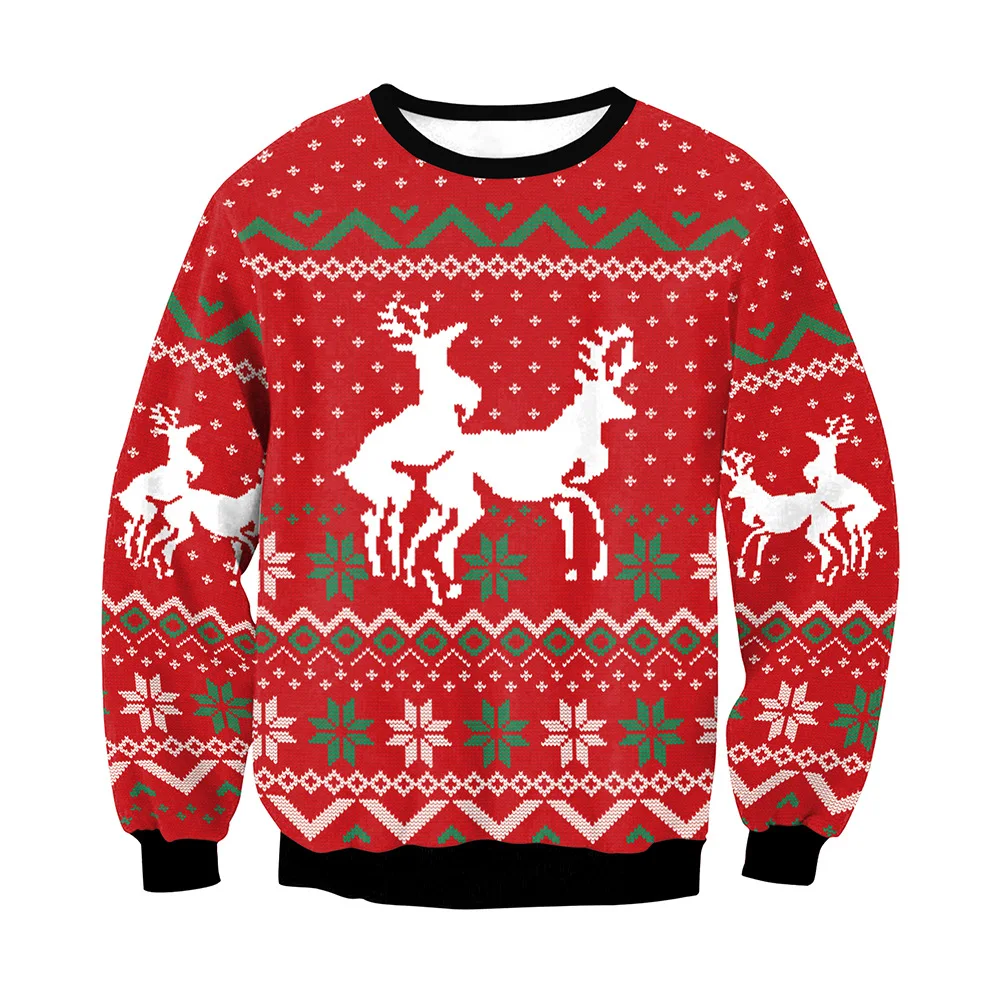 

Christmas Sweater for Women with A Deer Red Costume Fashion Sweaters Men Ladies Performance Clothing 2021 Womens Sweaters M