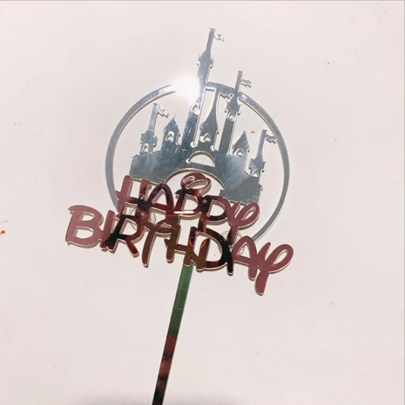 1 шт. украшение торта принадлежности для выпечки акриловый замок Топпер с днем