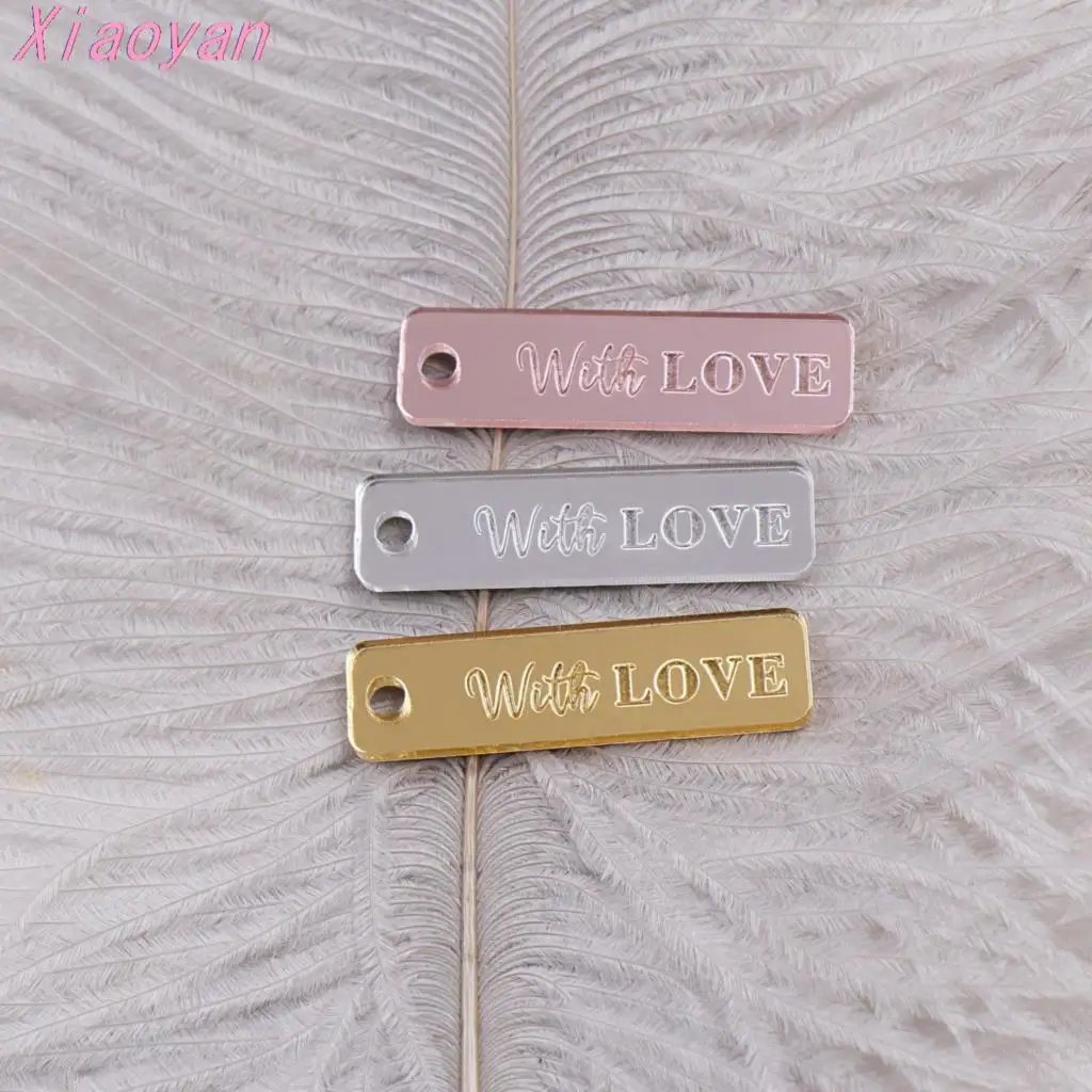 

(5pcs) CH1131- With Love Tag / Rectangle Tag / Party DIY Gift / Clear Acrylic Tag