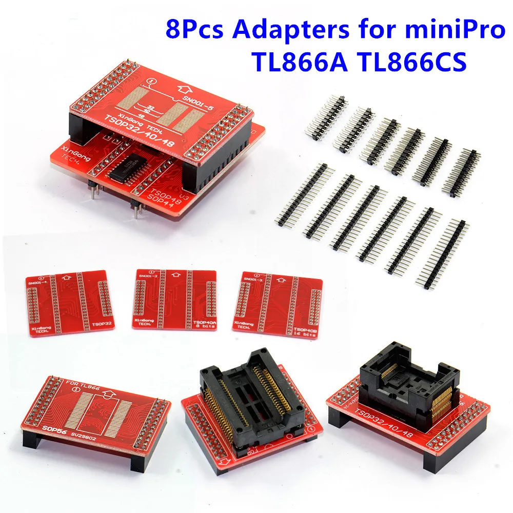 6 шт./компл. оригинальные адаптеры для MiniPro TL866 TL866A TL866CS универсальный программатор