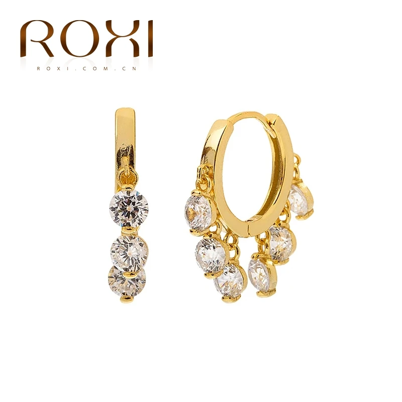 ROXI бренд класса люкс с изображением крестообразной Звезды Луна кристалл серьги в