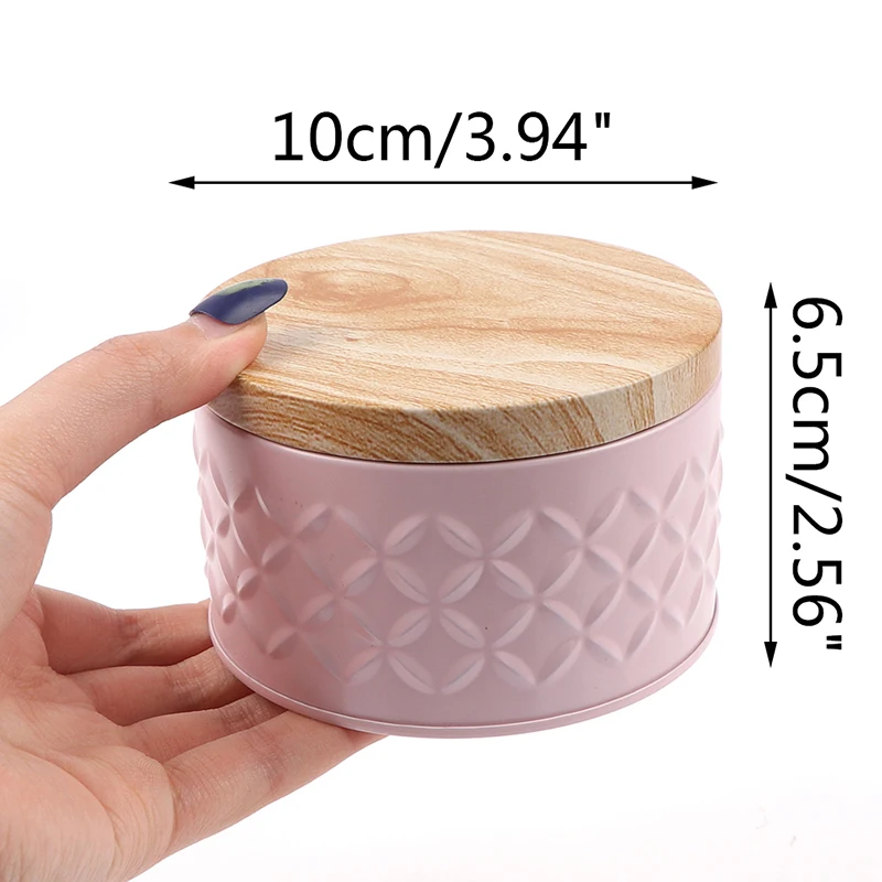 High-End Wood Grain Tin Boxes Solid Metal Storage Box Coffee Tea Cans Candy Container Large Capacity Home Organizer images - 6
