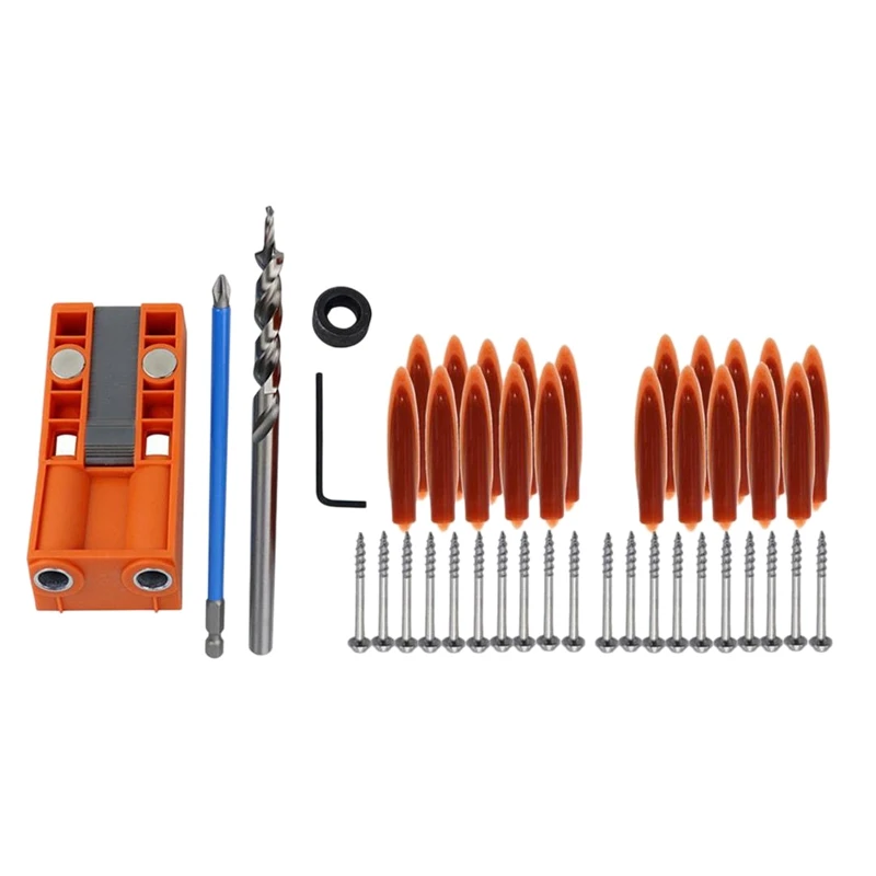 

45Pc Woodworking Oblique Hole Locator Drill Guide Set Hole Jig Kit Drill Set Puncher Locator With Hole Locator Fittings