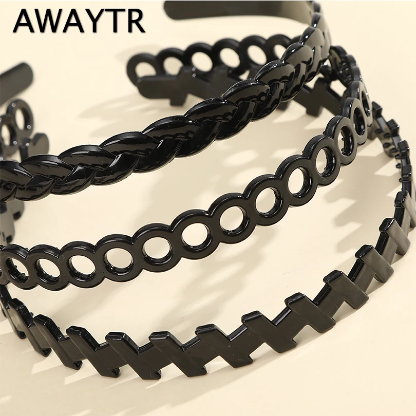 

AWAYTR 2/3 Pcs Fashion Hair Bands Bezel Simple Geometry Hollow Headband Hair Hoop Woman Hairband for Girls Hair Accessories