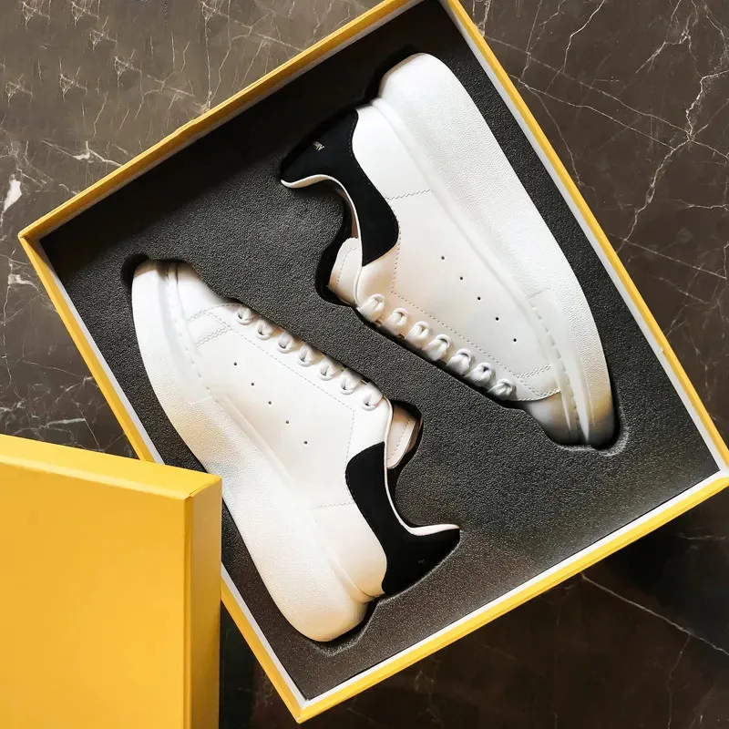 

Genuine Leather Lace-Up White Shoes High Quality Chunky Heel Platform Shoes 2021Fashion New Casual Luxury Brand Women Sneakers