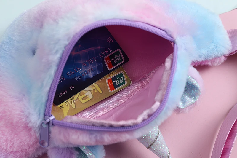 Fanny Women Plush Waist Bag Unicorn Chest Bags Cute Travel Belt Shoulder Bag For Teenager Girls Waist Bag