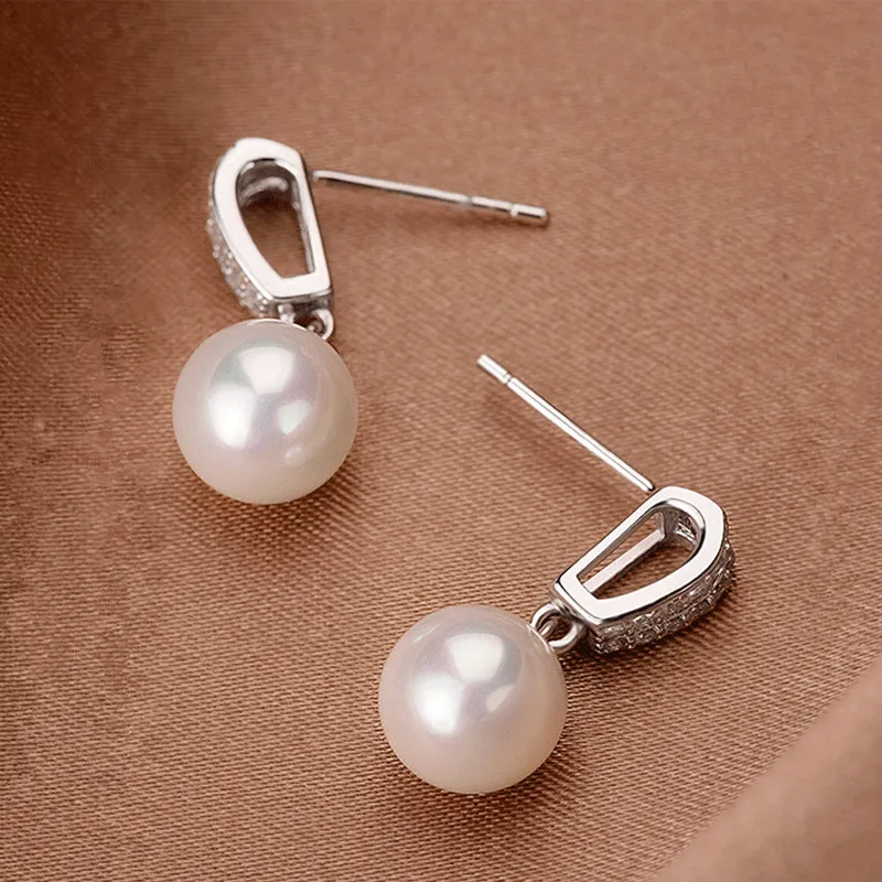 

CAOSHI Elegant Women's Imitation Pearl Earrings with Dazzling Tiny Zirconia Graceful Accessories Wedding Party Jewelry Chic Gift