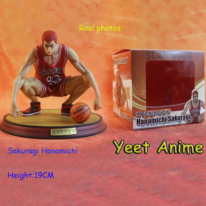 

Anime Slam Dunk Sakuragi Hanamichi Shohoku High School Squatting PVC Action Figure Static Collection Ornaments Toys Gift 19CM